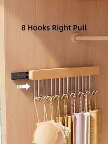 Solid Wooden Wall Mounted Pull Out Hanger For Underwear Hats Scarves Ties Vests Closet Organizer For Women TShirts Pants Dresses Winter Spring Summer Wear - Multicolor - View 7
