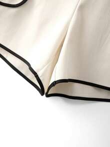 GlowEve CURVE Pantalones cortos casuales de mujer de talla grande con cinturón de contraste de unicolor, para primavera/verano - Multicolor - Ver 4