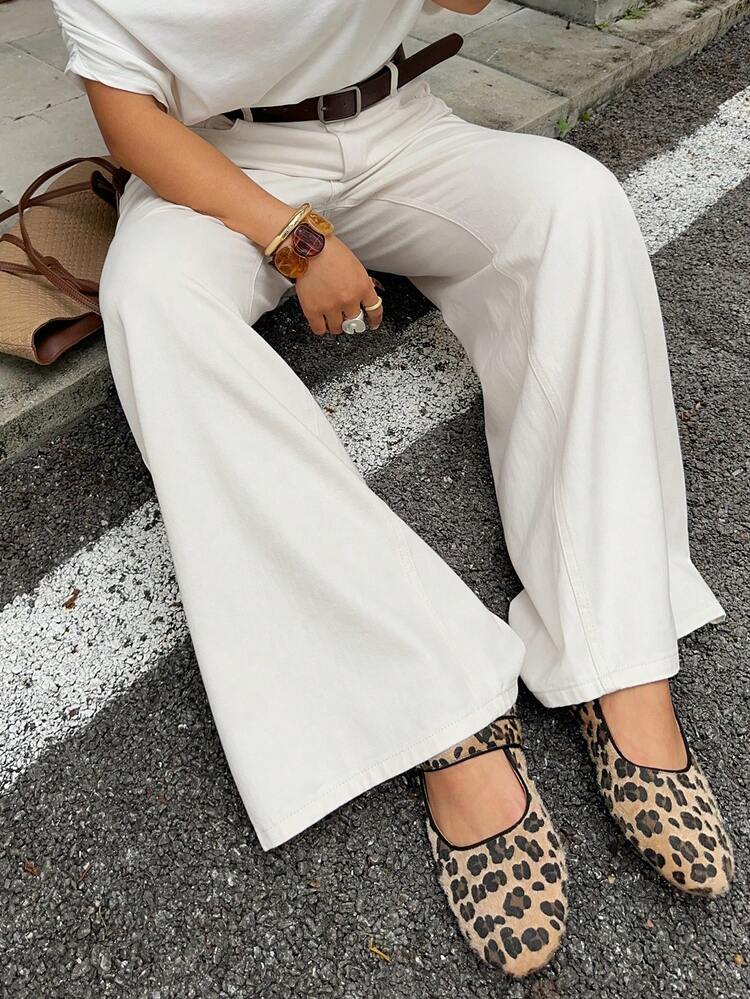 Dazy Plus Summer New Loose Casual Straight Leg Jeans, Apricot Color, Versatile Commuting Plus Size Women Vacation Style Long Jeans