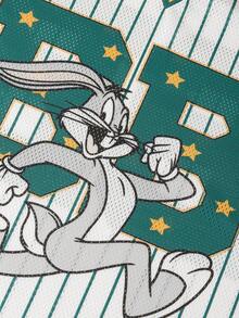 Slaydiva LOONEY TUNES X SHEIN Áo thun nữ in chữ và số theo phong cách tối giản, thoải mái, thích hợp cho mùa hè. - Nhiều màu - Xem 7