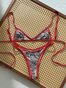 Swim Mod Bộ bikini quây 2 mảnh in kỹ thuật số với dây đeo có thể điều chỉnh và quần bikini kiểu dáng gợi cảm, đồ bơi thời trang và quyến rũ. - Nhiều màu - Xem 5