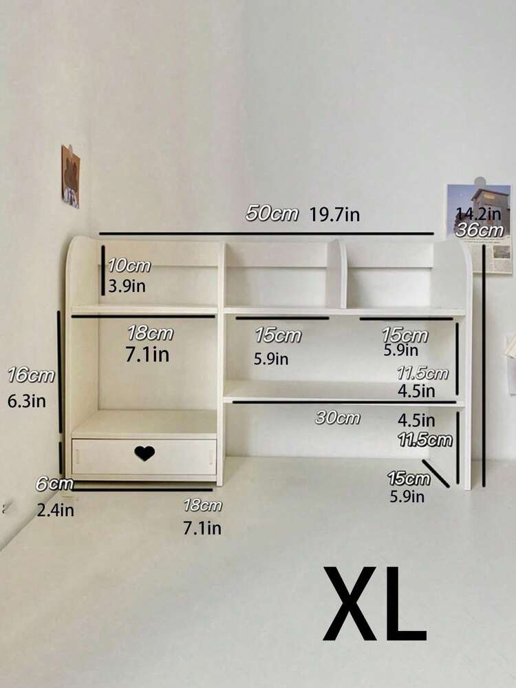 1 chiếc kệ để bàn đa năng bằng gỗ và nhựa màu trắng, dạng đứng, dùng để đựng sách, văn phòng phẩm, đồ dùng máy tính, tượng nhỏ, đồ sưu tầm, giá để đồ tiết kiệm không gian cho bàn làm việc, ký túc xá, phòng ngủ, phòng khách, nhà. - Nhiều màu - Xem 7