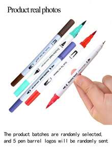 1PC Dual Tip Brush Marker Pen Fine Tip And Soft Brush Tip Art Markers For Adult Kids Coloring Hand Lettering Journaling Calligraphy Drawing Painting School Supplies With Vibrant Ink Ergonomic Grip Portable Case - various - View 3