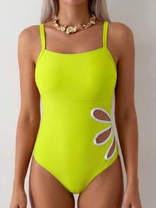 Swim Vcay Áo tắm liền thân họa tiết hoa dành cho bà bầu, thích hợp cho kỳ nghỉ biển thư giãn. - màu xanh lá - Xem 3