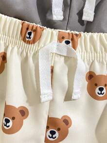 SHEIN Playful Pals Quần short in hình gấu, kiểu dáng thường ngày, đa năng cho bé trai, thích hợp mặc hàng ngày. - Nhiều màu - Xem 4