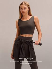 FeatherFit™ - Chân váy xếp lớp co giãn thoải mái, thích hợp cho Yoga, Pilates, Barre, Gym Studio và mặc hàng ngày. - màu nâu - Xem 3
