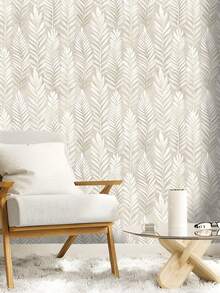 1 rollo de papel tapiz con textura y diseño de hojas en estilo bohemio en color beige, adhesivo de PVC autoadhesivo, a prueba de agua y humedad, con diseño floral, removible y reutilizable, fácil de instalar y limpiar, adecuado para sala de estar, cocina, dormitorio, comedor y decoración de muebles, empalme sin costuras - Bohemia - Ver 7