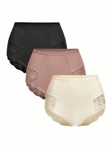 3pcs Contrast Lace Panty Lingerie - Multicolor - View 6