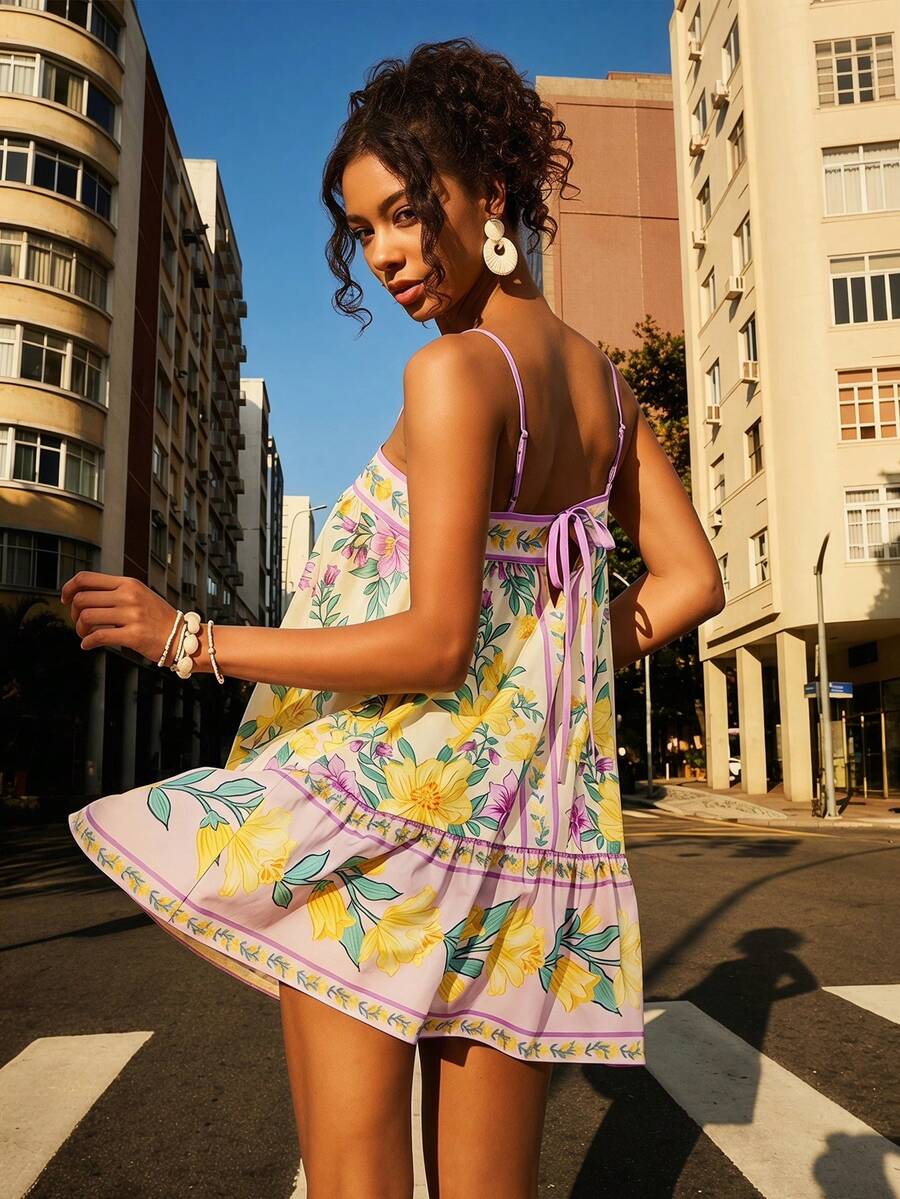 Travachic Spring/Summer Vacation Woven Printed Spaghetti Strap Women's Mini Dress,Vacation Casual Terno Outfit For Women,Summer Holiday Outfits,Spring Break Outfits,Party Outfit,Beach Outfit,Spring Clothing,Carnival Costume,Elegant,Floral,Carnival,Spring To Summer ,Party , Boho,Mexican Style,Tropical,Bohemian,Ibiza,Western,Summer Dress,Wedding Guest Dress For Women,Birthday Dress,Party Dress,Elegant Dresses For Women,Floral Dress,Summer Dress, Mexican Style Dress Women Boho Dress For Women,Graduation Dres - Multicolor - View 1