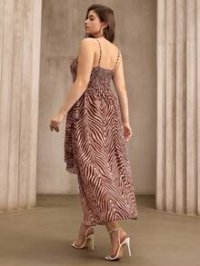 Flouryn New Arrival Spring/Summer V-Neck Slimming Plus Size Dress - Multicolor - View 2