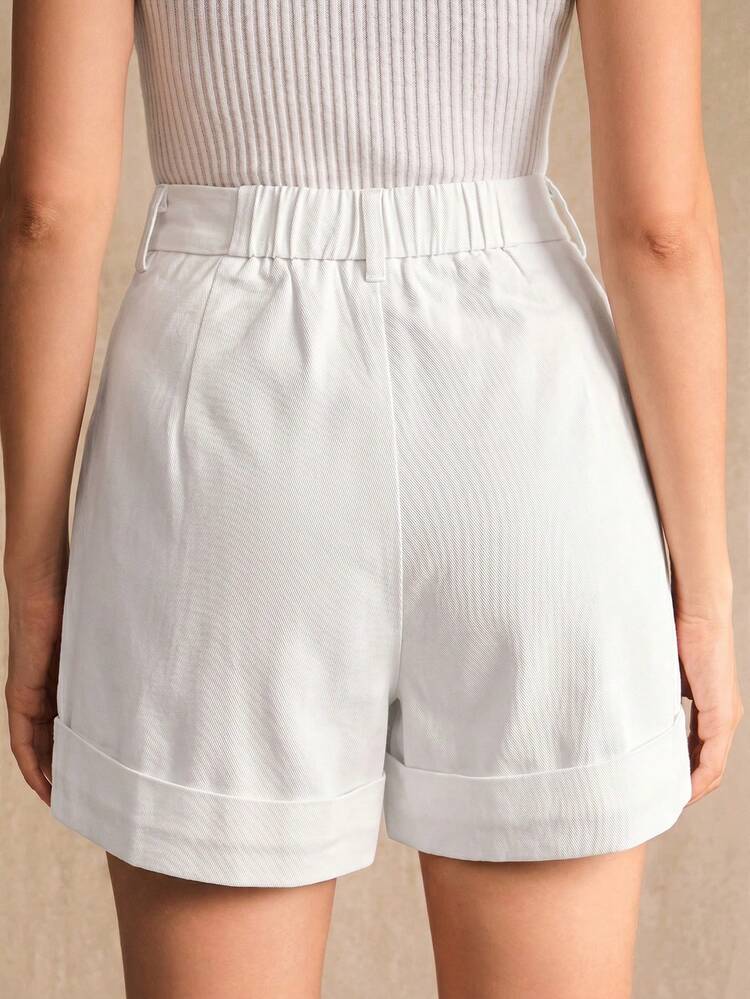 Fashionable And Modern Commuter Elegant Military Green Wide Leg Shorts, Suitable For Festival, Going Out, Summer Outfits For Women In Fall, Autumn, Summer, Elegant, Chic, Casual
