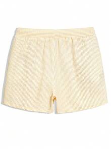 CoralVoy Men's Striped Print Casual Beach Shorts, Holiday - Yellow - View 4
