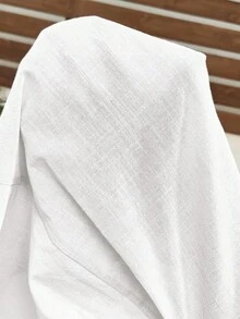 SHEIN 两件套孕妇简约休闲单排扣口袋衬衫和可调节腰围短裤套装 - 白色 - 查看 8