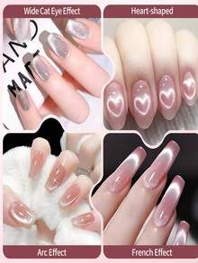Bộ 4 nam châm hình mắt mèo, hạt đen, nam châm hình trái tim, dùng cho sơn gel móng tay, nam châm mạnh, thích hợp làm móng nghệ thuật mắt mèo, tự làm móng tại nhà, dụng cụ chuyên nghiệp. - Nhiều màu - Xem 6