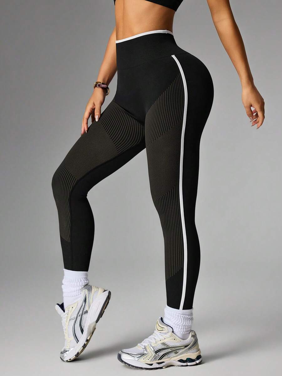 Quần legging nữ cạp cao, kiểu dáng thường ngày, đa năng. - màu đen - Xem 1