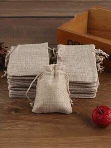 25PCS 50PCS 100PCS DRAWSTRING BURLAP JUTE GIFT BAGS DIY WEDDING FAVOR PACKAGING JEWELRY WRAPPING POUCHES SMALL BUSINESS SUPPLIES - View 1