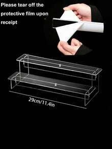 1PC Multifunctional Acrylic Clear Stepped Display Shelf Organizer For Mini Figures Perfume Bottles Collectibles Stand Home Decor Riser - Clear - View 4