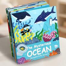 3D Padded Quiet Book For Toddlers, Waterproof & Tear-Resistant Early Learning Sensory Book With Reusable Puffy Stickers - Multicolor - View 12