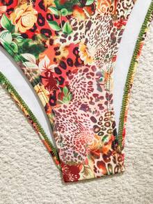 Swim Vcay Bộ bikini và quần tam giác gợi cảm họa tiết da báo và hoa dành cho nữ, thích hợp mặc đi biển mùa hè. - Nhiều màu - Xem 10
