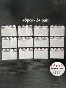 24条/48条/72条/96条装 强力免打孔相框挂钩，带粘性，可移除双面胶，防水可重复使用，适用于墙面装饰 - 多款 - 查看 13
