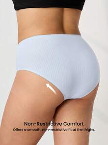 LUVLETTE Bộ 3 quần lót nữ cạp cao bằng cotton Plus - Màu đen - Nhiều màu - Xem 2