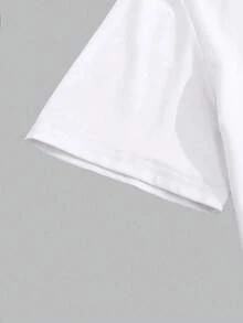 Camiseta con Diseño de Personaje, Diseño Sencillo y Aesthetic - Blanco - Ver 3