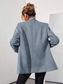 Aveloria Modichic Blazer de traje de oficina de diseño de dama de oficina de moda de unicolor - Neblina azul - Ver 2