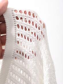 DAZY Solid Color Slim Fit Sleeveless Long Dress, Elegant Resort Beach Summer Knit Dress For Women - White - View 7