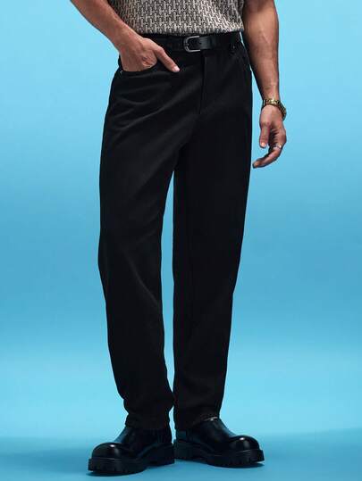 Manfinity Homme 男士简约风格休闲日常纯色牛仔裤