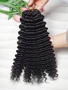 Boho Braids Tóc nối móc sóng sâu, nhẹ, không thắt nút, kiểu tóc tết Boho, tóc móc lông vũ, làm từ 100% tóc người Remy, đã được tách sẵn, thắt nút vô hình kèm dây, tóc nối móc sóng sâu siêu nhỏ đã được tạo vòng sẵn. - Natural Black - Xem 17
