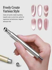 2Pcs Double Headed Cat Eye Magnet Nail Tools Smooth Shiny Surface Strong Magnetic For Gel Nail Polish Design Professional Nail Accessories Precise Sturdy For Nail Technician Female Manicure Christmas Gift - multicolor - View 2