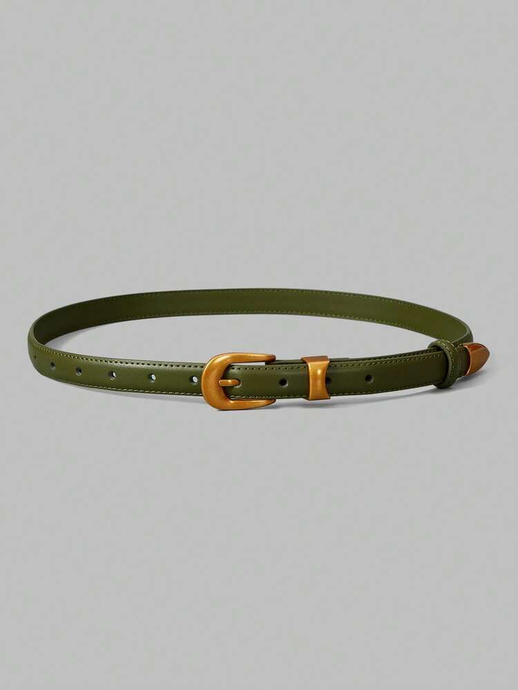 Black Fashion Buckle Belt, Suitable For Dresses And Pants