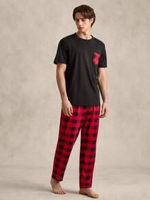 EverLounge Men Buffalo Plaid Print PJ Set / Pajama Set - Multicolor - View 4