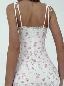 Aloruh Đầm bodycon đuôi cá họa tiết hoa nhỏ xinh dành cho nữ đi nghỉ - Nhiều màu - Xem 2