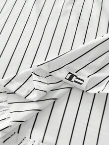 NEON BLANC 男士休闲字母图案条纹边饰短袖T恤，夏季 - 白色 - 查看 6