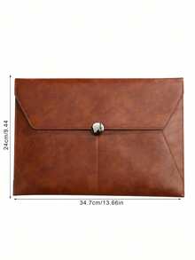 Faux Leather Document Bag, A4 Folder For Business & School Supplies, Information Organizer With Zipper, Portable Storage Pouch For Office, College, Teacher, Student, Back To School Essentials, Work & Travel Accessories - A4 - View 3
