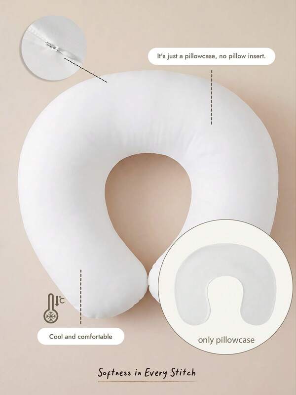 Cozy Pixies 1 pieza de funda de almohada de lactancia para mujeres embarazadas de color blanco y fresco (sin incluir el núcleo de la almohada), que se puede reemplazar y limpiar. El material fresco es suave y cómodo.