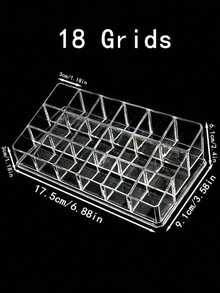 1pc Acrylic Lipstick Holder, Lipstick Storage Box, Lip Gloss Organizer, Makeup Display Rack, Perfect Storage Solution For Drawers, Vanity, Bathroom. Small Nail Polish & Lipstick Rack, Transparent Makeup Organizer Box, Multi-Grid Lipstick Box, Desk Transparent Cosmetic Storage Box, Transparent PET Lipstick Box, Multi-Grid Lip & Nail Polish Organizer - Multicolor - View 14