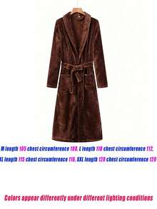 Áo choàng tắm nữ dài cổ ve áo, lót lông cừu, chất liệu flannel, kiểu dáng thoải mái, mềm mại, sang trọng, thanh lịch và quyến rũ, thích hợp cho đầu mùa xuân. - Màu Khaki - Xem 16