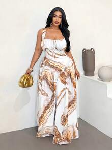 Maweii Plus Size Sleeveless Casual Vacation Fashionable Printed Chic Dress - Multicolor - View 5
