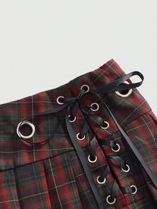 Y2K格子迷你裙，性感百搭低腰褶裥裙，女士款 - 彩色 - 查看 3