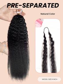 Boho Braids 女士羽毛钩编真人发 50克/150克/250克 蓬松直发 预分离无结蓬松直发钩编假发 预环钩编真人发接发 - Natural Black - 查看 3