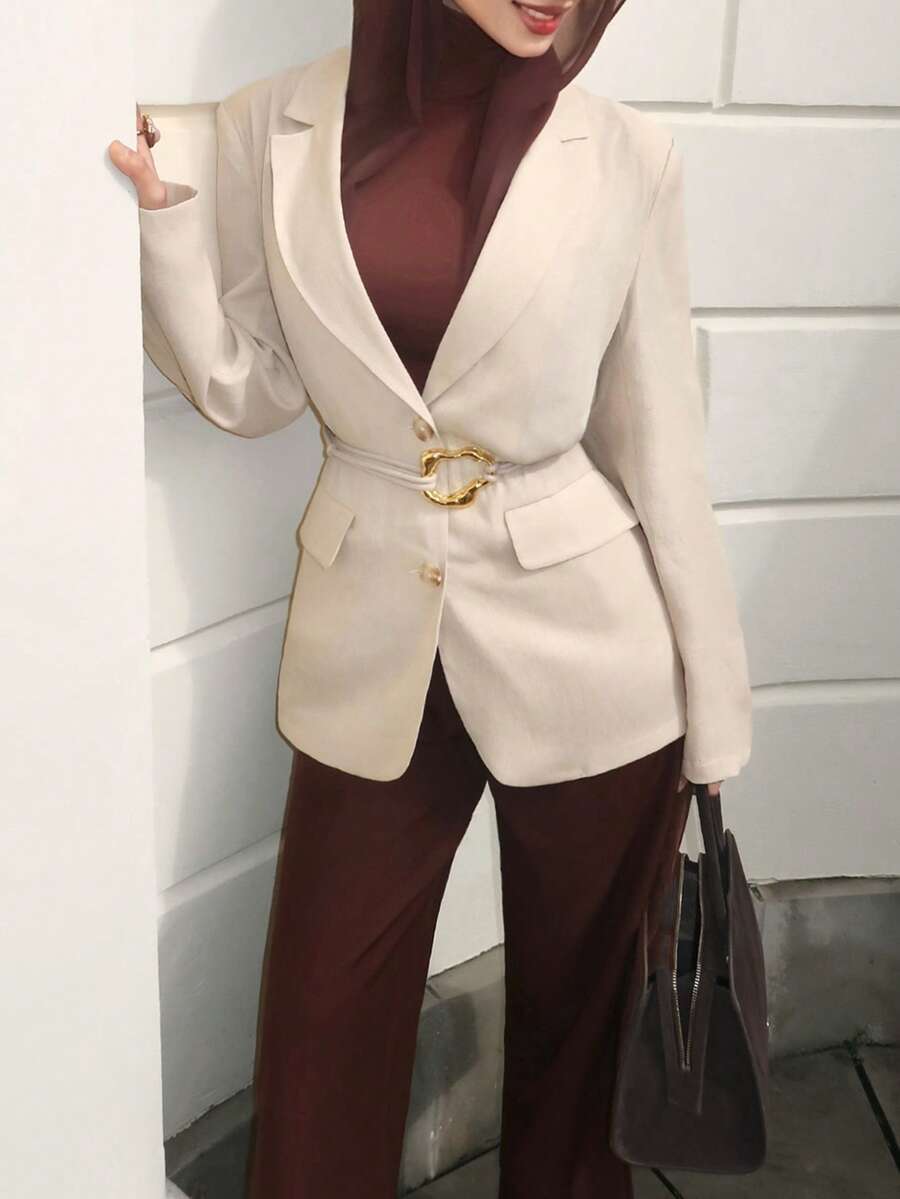 Mulvari Thắt lưng kim loại thanh lịch dành cho áo khoác vest nữ.