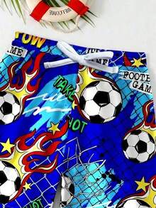 Tween Boys Casual Loose Fit Printed Beach Shorts, Suitable For Summer, Beach, Outdoor, Swimming - Multicolor - View 4