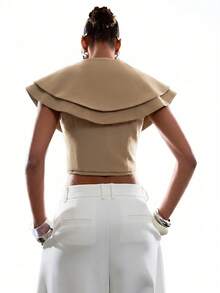 LYSMO Áo vest nữ thiết kế khóa cài thời trang, thích hợp cho mùa hè. - Màu Khaki - Xem 2