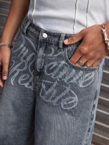 AXEPEAK Men's Washed Denim Shorts With Embroidered Design, Fashionable - Blue - View 6