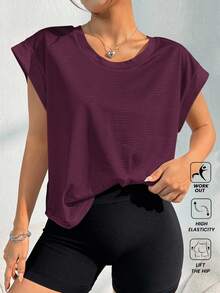 Rhythm Era Plus Size Women Sleeveless Backless Yoga Fitness Gym Vest Top - Burgundy - View 4