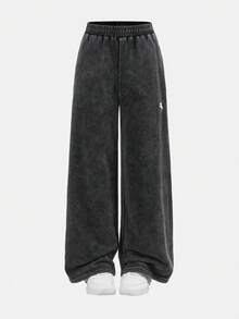 SHEIN Conjunto informal de 2 piezas de niña preadolescente con cuello redondo y manga corta de punto - Negro - Ver 6