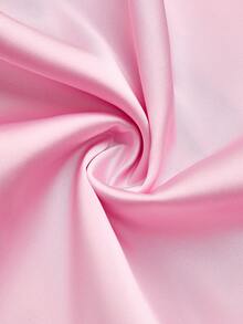 Olithes 女士夏季短袖衬衫，不对称领口，左肩褶皱设计，前腰系带配金属扣，收腰效果，百搭T恤版型，缎面质感面料，侧拉链，风格百搭，优雅商务休闲浪漫风 - 粉色 - 查看 8