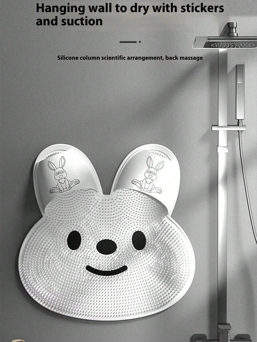 Silicone Bath Mat Multifunctional Rabbit Shaped Anti Slip Foot Scrubber Massage Mat Dead Skin Remover Exfoliating Mat For Shower Bathroom RV Home Spa Waterproof Easy Clean Comfortable Relaxing Foot Care Bathroom Accessory Gift For Women Men Home Essential Self Care Must Have - multicolor - View 1
